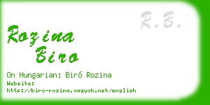 rozina biro business card
